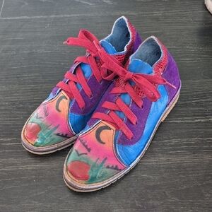 Kids Leather and Suede Lace-Up  Shoes, one of a kind Sz 4.5 Good condition